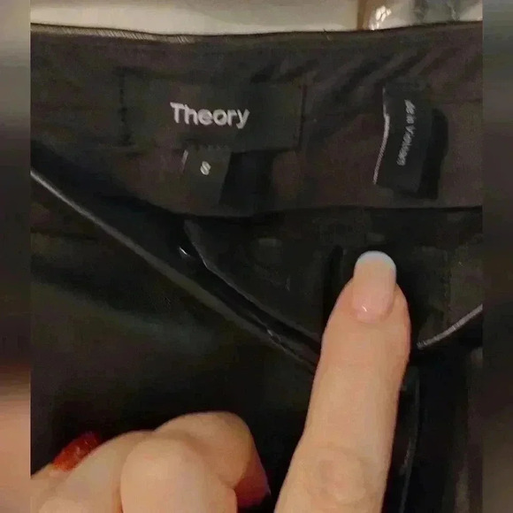 Theory Black casual Ankle Cut faux leather Size 8 - Picture 5 of 16